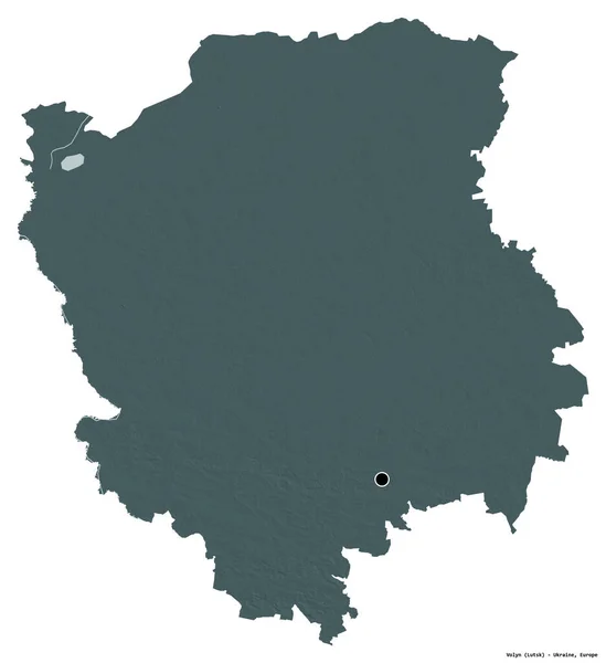 Gestalt Von Wolyn Region Der Ukraine Mit Seiner Hauptstadt Isoliert — Stockfoto