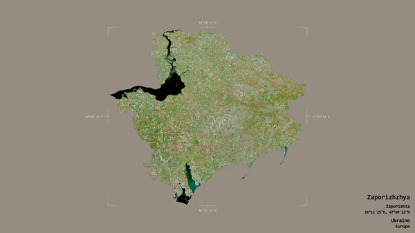 Oblast Zaporizhzhya Region Ukrajiny Izolované Pevném Pozadí Georeferencované Hraniční Pole — Stock fotografie