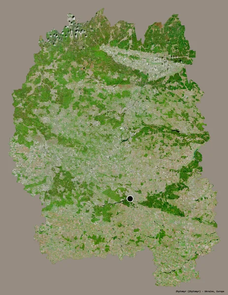 Gestalt Von Zhytomyr Region Der Ukraine Mit Seiner Hauptstadt Isoliert — Stockfoto