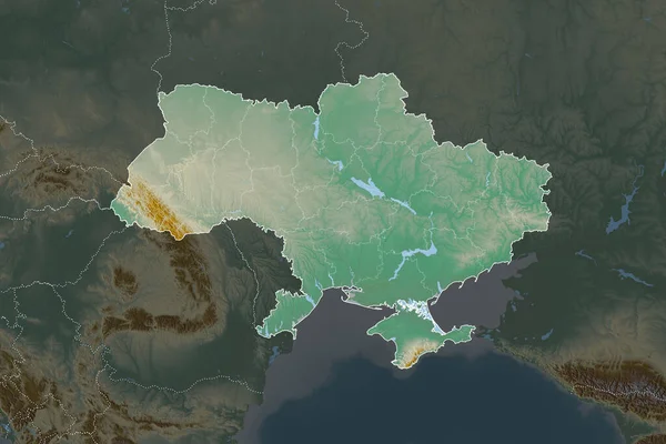 Σχήμα Της Ουκρανίας Διαχωρίζεται Από Την Αφυδάτωση Των Γειτονικών Περιοχών — Φωτογραφία Αρχείου