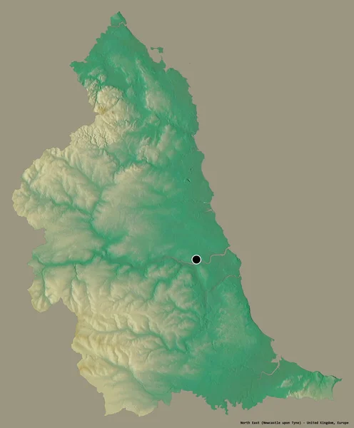 Forme Nord Est Région Royaume Uni Avec Capitale Isolée Sur — Photo