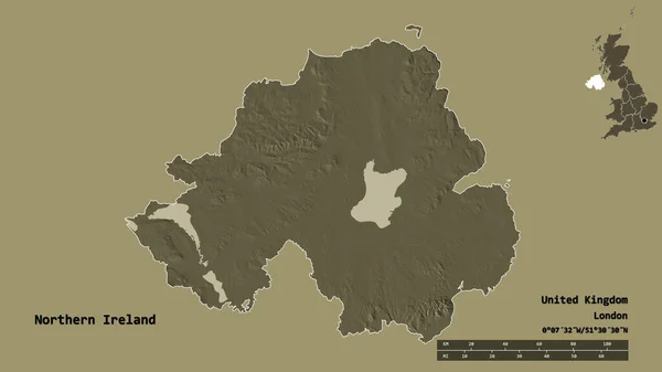 Forme Irlande Nord Région Royaume Uni Avec Capitale Isolée Sur — Photo