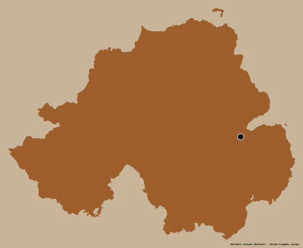 Shape Northern Ireland Region United Kingdom Its Capital Isolated Solid — Stock Photo, Image