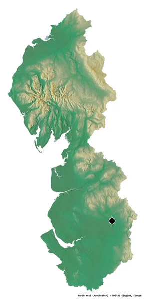 Forme Nord Ouest Région Royaume Uni Avec Capitale Isolée Sur — Photo