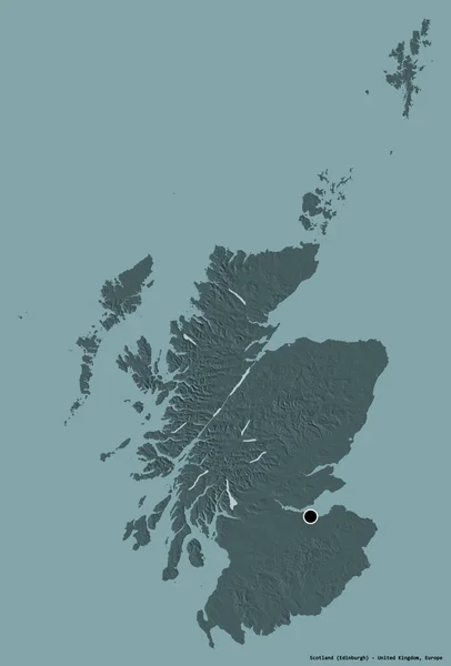 Tvar Skotska Regionu Velké Británie Jeho Hlavním Městem Izolované Pevném — Stock fotografie