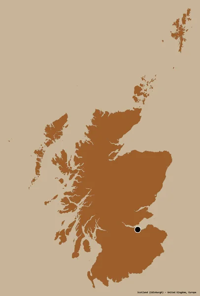 Forma Escocia Región Del Reino Unido Con Capital Aislada Sobre —  Fotos de Stock