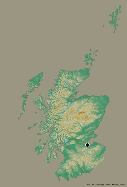 Форма Шотландії Регіон Великої Британії Своєю Столицею Ізольованою Суцільному Кольоровому — стокове фото