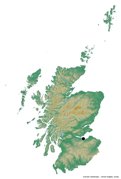 Forme Écosse Région Royaume Uni Avec Capitale Isolée Sur Fond — Photo