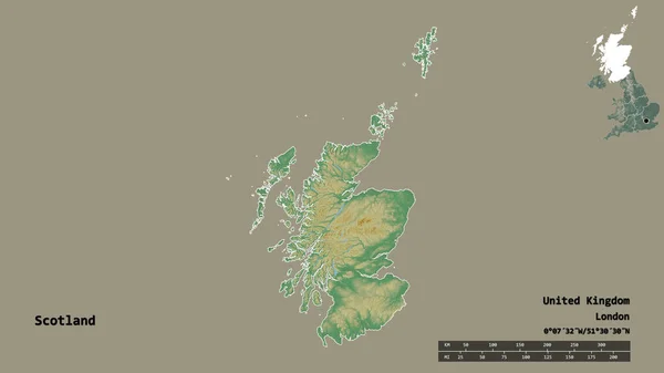 Forma Escocia Región Del Reino Unido Con Capital Aislada Sobre — Foto de Stock