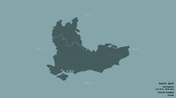 Området Sydöst Region Förenade Kungariket Isolerat Solid Bakgrund Georefererad Avgränsningsbox — Stockfoto