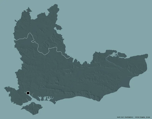 Shape South East Region Von Großbritannien Mit Seiner Hauptstadt Isoliert — Stockfoto