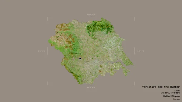 Obszar Yorkshire Humber Region Zjednoczonego Królestwa Odizolowany Solidnym Tle Georeferencyjnej — Zdjęcie stockowe