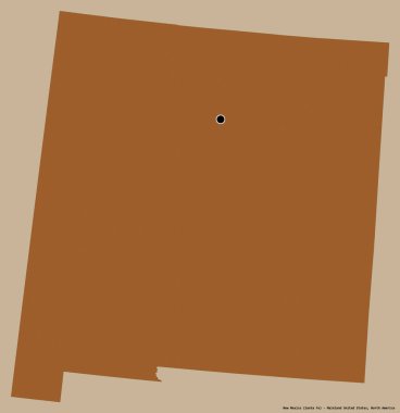 New Mexico 'nun şekli, Birleşik Devletler' in Anakara eyaleti, başkenti katı renk arkaplanı ile izole edilmiş. Desenli dokuların bileşimi. 3B görüntüleme