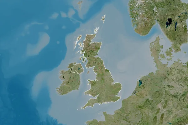 概要英国の拡張領域 衛星画像 3Dレンダリング — ストック写真