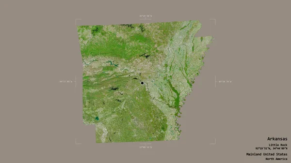 Région Arkansas État Continent Américain Isolée Sur Fond Solide Dans — Photo