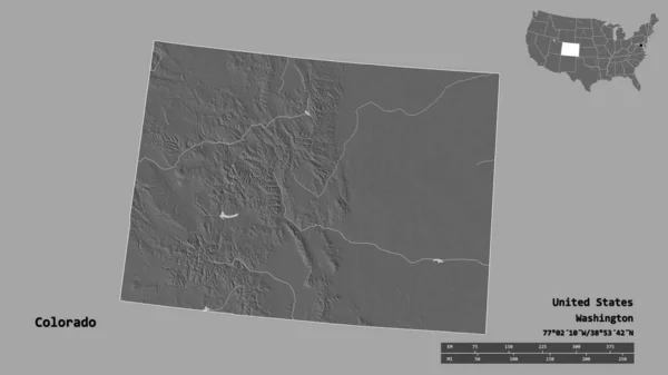 Форма Штату Колорадо Штат Майнленд Своєю Столицею Ізольованою Твердому Тлі — стокове фото