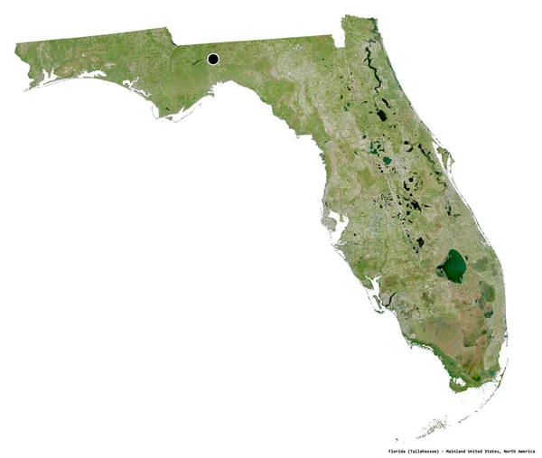 Alakja Florida Állam Kontinentális Egyesült Államok Főváros Elszigetelt Fehér Alapon — Stock Fotó