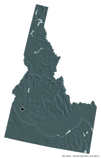 Forma Idaho Estado Continente Dos Estados Unidos Com Sua Capital — Fotografia de Stock