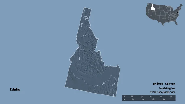 Forma Idaho Estado Estados Unidos Continental Con Capital Aislada Sobre — Foto de Stock