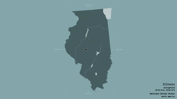 Gebiet Von Illinois Bundesstaat Festland Der Vereinigten Staaten Isoliert Auf — Stockfoto