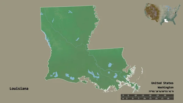 Alakja Louisiana Állam Kontinentális Egyesült Államok Tőke Elszigetelt Szilárd Háttérrel — Stock Fotó