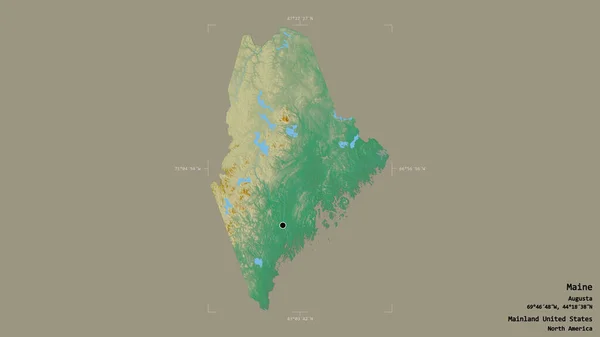 Oblast Maine Stát Pevninské Spojené Státy Izolované Pevném Pozadí Georeferencované — Stock fotografie