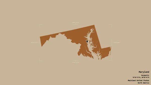 Περιοχή Του Μέριλαντ Πολιτεία Της Ηπειρωτικής Αμερικής Απομονωμένη Στέρεο Υπόβαθρο — Φωτογραφία Αρχείου