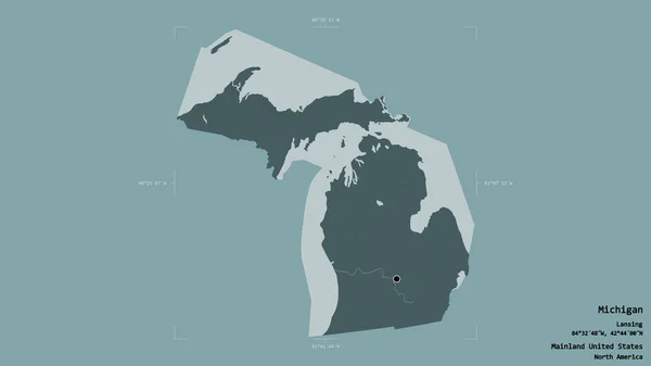 Área Michigan Estado Continente Estados Unidos Isolado Fundo Sólido Uma — Fotografia de Stock