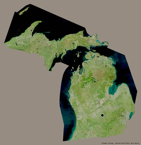 Forma Del Michigan Stato Del Continente Degli Stati Uniti Con — Foto Stock