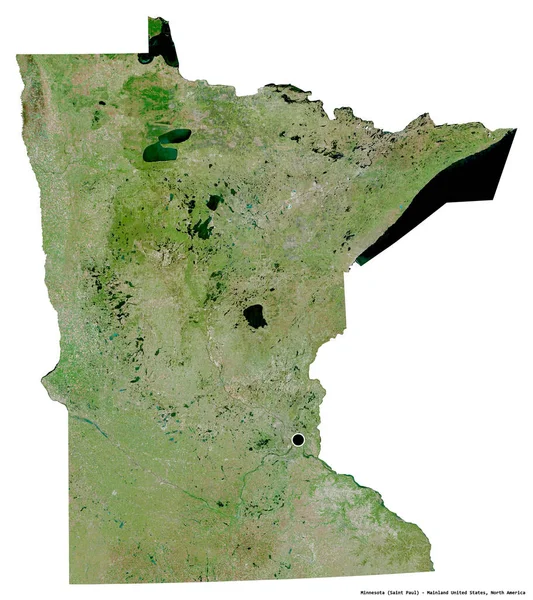 Shape Minnesota State Mainland United States Its Capital Isolated White —  Fotos de Stock