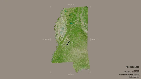 Oblast Mississippi Stát Pevninské Spojené Státy Izolované Pevném Pozadí Georeferencované — Stock fotografie