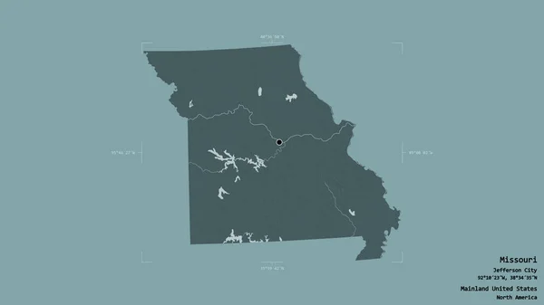 Área Missouri Estado Continente Estados Unidos Isolado Fundo Sólido Uma — Fotografia de Stock