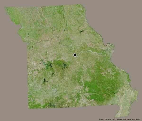 Alakja Missouri Állam Kontinentális Egyesült Államok Tőke Elszigetelt Szilárd Színű — Stock Fotó