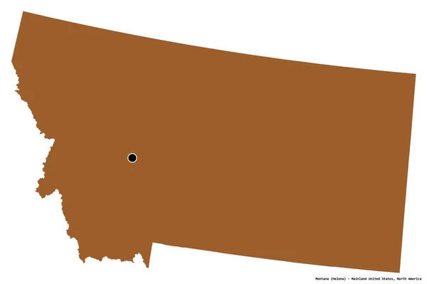 Forme Montana État Continent Américain Avec Capitale Isolée Sur Fond — Photo