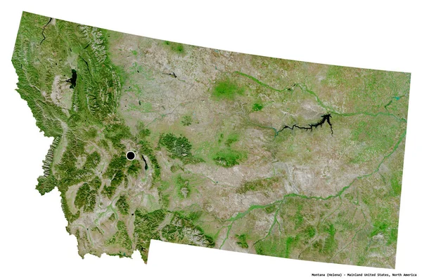 Shape Montana Bundesstaat Festland Der Vereinigten Staaten Mit Seiner Hauptstadt — Stockfoto