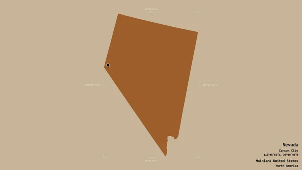 Area Del Nevada Stato Del Continente Degli Stati Uniti Isolato — Foto Stock