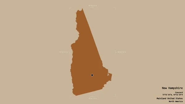 Área New Hampshire Estado Los Estados Unidos Continentales Aislado Fondo —  Fotos de Stock