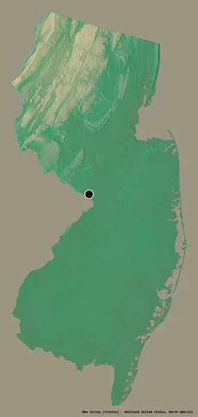 Форма Нью Джерси Штат Континентальная Соединенные Штаты Столицей Изолированы Твердом — стоковое фото