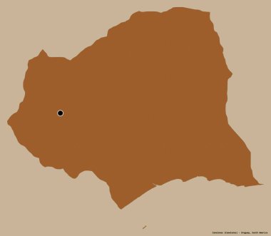 Canelones 'un şekli, Uruguay departmanı, başkenti koyu renk arka planda izole edilmiş. Desenli dokuların bileşimi. 3B görüntüleme