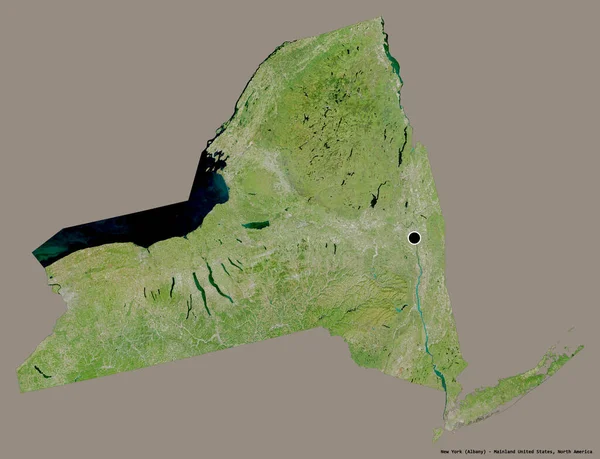 Форма Нью Йорка Штат Континентальная Соединенные Штаты Столицей Изолированы Прочном — стоковое фото