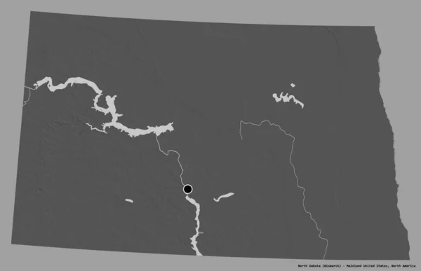 Forma Del Dakota Del Nord Stato Degli Stati Uniti Continentali — Foto Stock