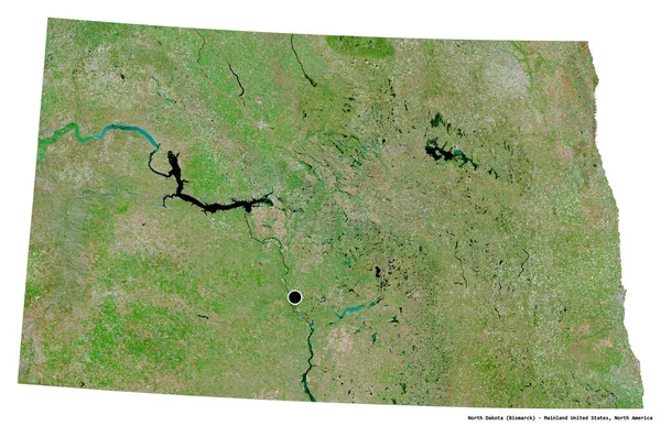 Alakja Észak Dakota Állam Kontinentális Egyesült Államok Főváros Elszigetelt Fehér — Stock Fotó