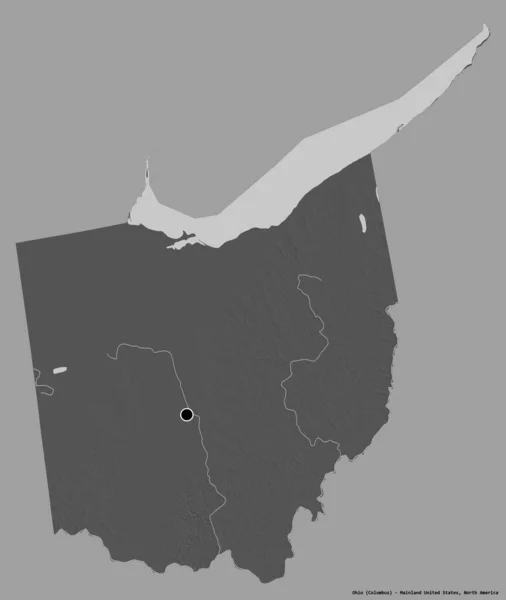Ohio Nun Şekli Birleşik Devletler Anakara Eyaleti Başkenti Katı Renk — Stok fotoğraf