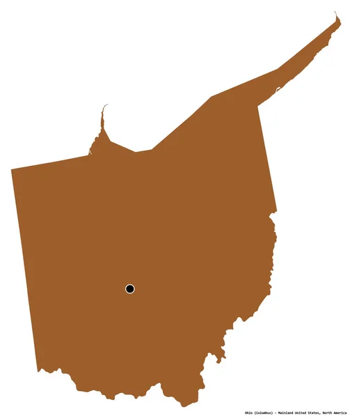 Shape Ohio Staat Van Het Vasteland Van Verenigde Staten Met — Stockfoto