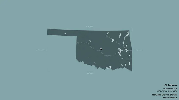 Area Dell Oklahoma Stato Degli Stati Uniti Continentali Isolata Uno — Foto Stock