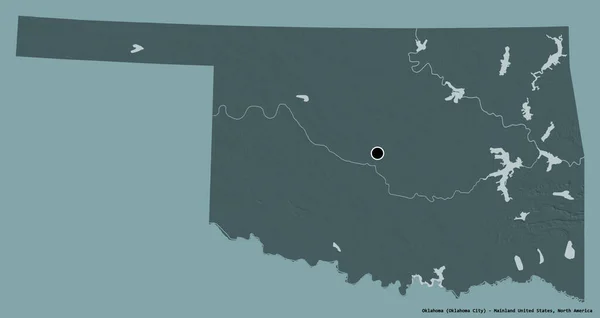 Forme Oklahoma État Continent Américain Avec Capitale Isolée Sur Fond — Photo