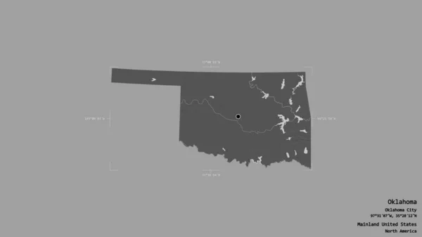 Oblast Oklahoma Stát Pevninské Spojené Státy Izolované Pevném Pozadí Georeferencované — Stock fotografie