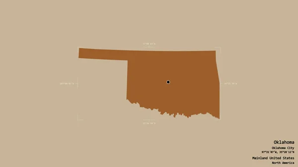 Area Dell Oklahoma Stato Degli Stati Uniti Continentali Isolata Uno — Foto Stock