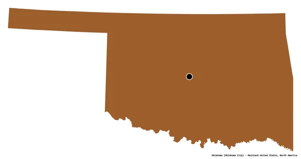 オクラホマ州はアメリカ合衆国本土の州であり 州都は白地に孤立している パターン化されたテクスチャの構成 3Dレンダリング — ストック写真