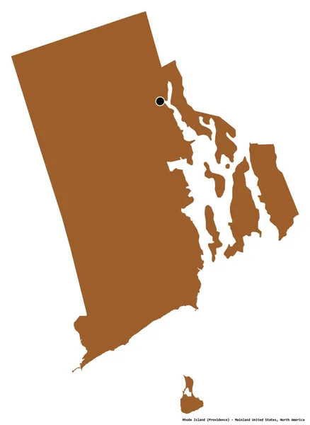 ロードアイランド州はアメリカ合衆国本土の州であり 州都は白地に孤立している パターン化されたテクスチャの構成 3Dレンダリング — ストック写真